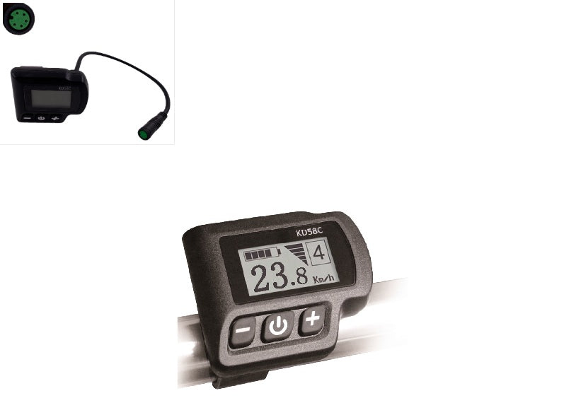 Electric Bicycle LCD Dispplay Meter Key-Disp 58C Bike Computer 5 Pin Waterproof Male Connector with  E Bike Control